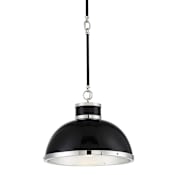Savoy House Corning 16" Wide Pendant Black / Polished Nickel
