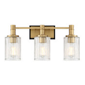 Savoy House Concord 3 Light 22" Wide Vanity Light Matte Black / Warm Brass