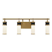 Savoy House Abel 4 Light 30" Wide LED Bathroom Vanity Light Matte Black / Warm Brass