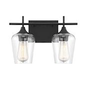Savoy House Octave 2 Light 14" Wide Bathroom Vanity Light Black