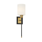 Savoy House Alvara 23" Tall Wall Sconce Matte Black / Warm Brass