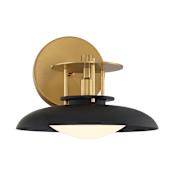 Savoy House Gavin 8" Tall LED Bathroom Sconce Matte Black / Warm Brass