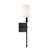 Savoy House Monroe Single Light 20" Tall Wall Sconce Black