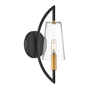 Savoy House Hanley 14" Tall LED Wall Sconce Matte Black / Warm Brass