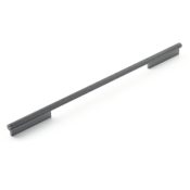 Schaub and Company MODO Euro Modern 18" Center to Center Large Oversized Cabinet Pull with Knurled Metal Handle - Made in Brazil Gun Metal