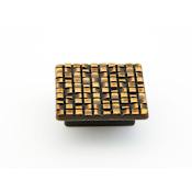 Schaub and Company Mosaic 1-7/8" Designer Luxury Square Cabinet Knob - 10 PACK - Made in Italy French Antique Bronze