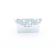 Schaub and Company Mosaic 1-7/8" Designer Half Moon 3-D Textured Cabinet Knob - Made in Italy Chrome
