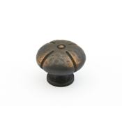 Schaub and Company Siena 1-1/2" Rustic Farmhouse Round Cabinet Knob Ancient Bronze