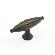 Schaub and Company Siena 2-7/8" Rustic Farmhouse Oval Bar Cabinet Knob Ancient Bronze
