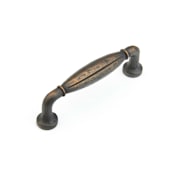 Schaub and Company Siena 3-3/4" Center to Center Rustic Farmhouse Knuckled Cabinet Handle Pull Ancient Bronze
