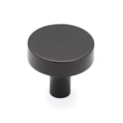 Schaub and Company Haniburton 1-1/4" Contemporary Disc Flat Round Solid Brass Luxury Cabinet Knob Matte Black