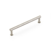 Schaub and Company Pub House 6" Center to Center Knurled Handle Solid Brass Cabinet Bar Handle / Drawer Bar Pull Brushed Nickel