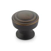 Schaub and Company Menlo Park 1-1/4" Diameter Stepped Round Contemporary Luxury Cabinet Knob / Drawer Knob Ancient Bronze
