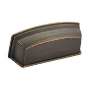 Schaub and Company Menlo Park 3-1/2" Center to Center Contemporary Cabinet Cup Handle / Drawer Cup Pull Ancient Bronze