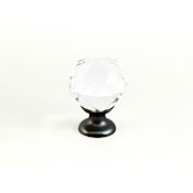 Schaub and Company PACK of 10 - Stargaze 1-1/8" Traditional Classic Faceted Crystal Ball Cabinet Knob with Solid Brass Base Bronze with Clear Crystal