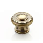 Schaub and Company Traditional Designs 1-1/2" Round Mushroom Solid Brass Cabinet Knob - 10 PACK Antique Brass