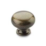 Schaub and Company Baroque 1-1/4" Solid Brass Traditional Mushroom Round Smooth Luxury Cabinet Knob / Drawer Knob Antique Brass