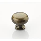 Schaub and Company Pack of 25 - Traditional Designs 1-1/4" Smooth Round Mushroom Solid Brass Cabinet Knobs Antique Brass