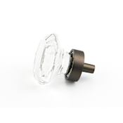 Schaub and Company Stargaze Pack of (25) - 1-1/8" Traditional Faceted Crystal Cabinet Knobs / Drawer Knobs Bronze with Clear Crystal
