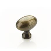 Schaub and Company Baroque 1-3/8" Solid Brass Traditional Egg / Oval Cabinet Knob Antique Brass