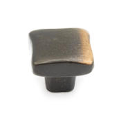 Schaub and Company Vinci 1" Rustic Luxury Solid Cast Bronze Square Cabinet Knob / Drawer Knob  - Made in Italy Antique Bronze
