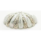 Schaub and Company Symphony 3" Center to Center Designer Solid Brass Nautical Shell Cabinet Cup Pull with Shell Inlays Pearl / Nickel