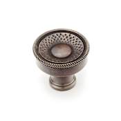 Schaub and Company Symphony - Sonata 1-1/4" Round Solid Brass Rope Edge Embossed Luxury Hand Crafted Cabinet / Drawer Knob Dark Antique Bronze