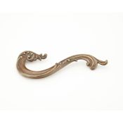 Schaub and Company French Court 5" Center to Center Old World Scroll Left Hand Solid Brass Cabinet Pull Moticello Brass