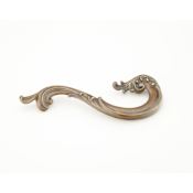 Schaub and Company French Court 5" Center to Center Solid Brass Old World Scroll Right Hand Cabinet Pull Moticello Brass