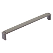 Schaub and Company Quadrato 192mm (7-9/16") Center to Center Modern Luxury Flat Square Cabinet Handle / Drawer Pull - Made in Italy Gun Metal