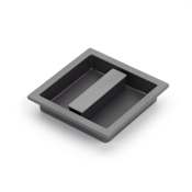 Schaub and Company MODO 3-7/8" Square Recessed Flush Diamond Knurled Sliding Cabinet Door Pull / Pocket Door Pull - Made in Brazil Gun Metal