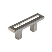 Schaub and Company SkyeVale 1-1/4" Center to Center Luxury Glam Cabinet Bar Handle with Preciosa Maxima Crystals - Made in Italy Black Chrome