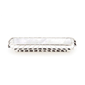Schaub and Company Symphony 3" Center to Center Designer Solid Brass Cabinet Bar Handle Pull with Shell Inlays and Solid Flush Base Pearl / Nickel