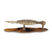 Schaub and Company Nature 3-5/8" Center to Center Solid Brass Designer Woodpecker Bird Cabinet Pull Cabinet Handle with Shell Inlays Mother Of Pearl