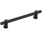 Schaub and Company Fonce 6" Center to Center Modern Industrial Luxury Solid Brass Cabinet Bar Handle / Drawer Bar Pull Matte Black