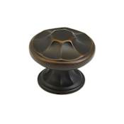 Schaub and Company Empire 1-3/8" Decorative Round Fluted Cabinet Knob / Drawer Knob Ancient Bronze