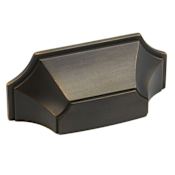 Schaub and Company Empire 3" Center to Center Scalloped Shell Contemporary Cabinet Cup Handle / Drawer Cup Pull Ancient Bronze