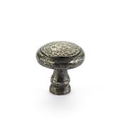 Schaub and Company Artifex Rustic 1-1/2" Hammered Look Solid Britannium Pewter Round Cabinet Knob - Made in Italy Dark Pewter