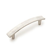 Schaub and Company Martello 6-5/16" Center to Center Rustic Hand Hammered Bar Style Britannium Pewter Cabinet Pull - Made in Italy Natural