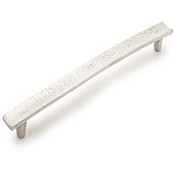 Schaub and Company Martello 12" Center to Center Rustic Hand Hammered Bar Britannium Pewter Appliance Handle / Pull - Made in Italy Natural
