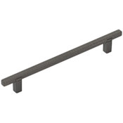 Schaub and Company Quadrato 6-5/16" Center to Center Industrial Modern Diamond Knurled Square Bar Cabinet Pull - Made in Italy Gun Metal