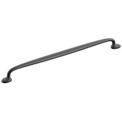 Schaub and Company Avenue 12 Inch Center to Center Luxury Farmhouse Solid Brass Large Cabinet Handle / Drawer Pull Matte Black