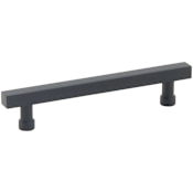 Schaub and Company NOHO 5 Inch Center to Center Solid Brass Modern Square Bar Cabinet Handle / Drawer Bar Pull Matte Black