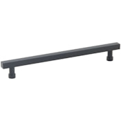 Schaub and Company NOHO 8 Inch Center to Center Solid Brass Modern Square Bar Cabinet Handle / Drawer Bar Pull Matte Black
