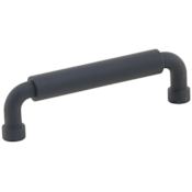 Schaub and Company NOHO 4 Inch Center to Center Luxury Solid Brass Single Barrel Cabinet Handle / Drawer Pull Matte Black