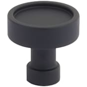 Schaub and Company NOHO 1-1/4 Inch Flat Round Modern Luxury Solid Brass Cabinet / Drawer Knob Matte Black