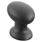 Schaub and Company Avenue 1-1/4 Inch Solid Brass Angled Oval Football Cabinet / Drawer Knob Matte Black