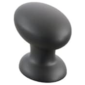 Schaub and Company Avenue 1-3/8 Inch Solid Brass Angled Oval Football Cabinet / Drawer Knob Matte Black
