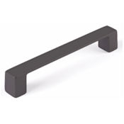 Schaub and Company Classico 5-1/16" Center to Center Square Angle Cabinet Handle / Drawer Pull - Made in Italy Gun Metal