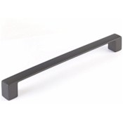 Schaub and Company Classico 7-1/2" Center to Center Square Angle Cabinet Handle / Drawer Pull - Made in Italy Gun Metal